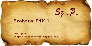 Szobota Pál névjegykártya